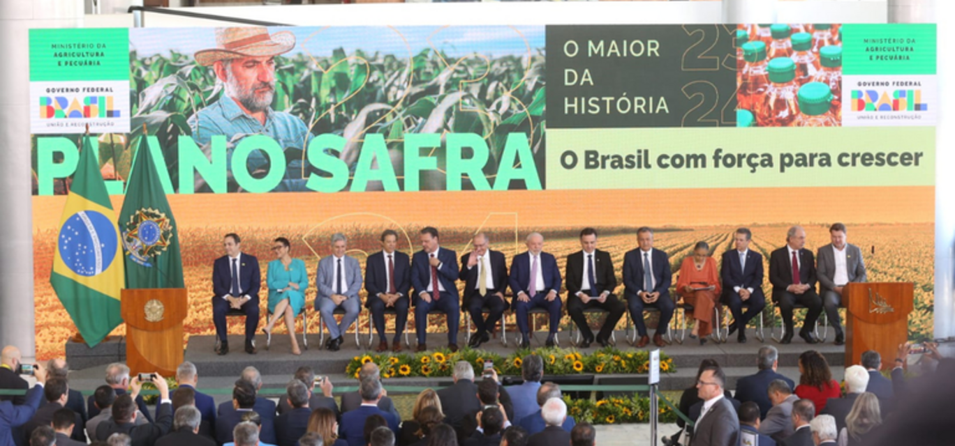 Anúncio do Plano Safra 2023/ 2024. Imagem: Ministério da Agricultura e Pecuária (Mapa) Anúncio do Plano Safra 2023/ 2024. Imagem: Ministério da Agricultura e Pecuária (Mapa)